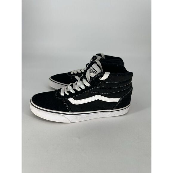 Vans Other - VANS Sk8 Hi Black Suede Canvas Lace Up Hi Top Skate Shoes Men's 8 Women's 9.5